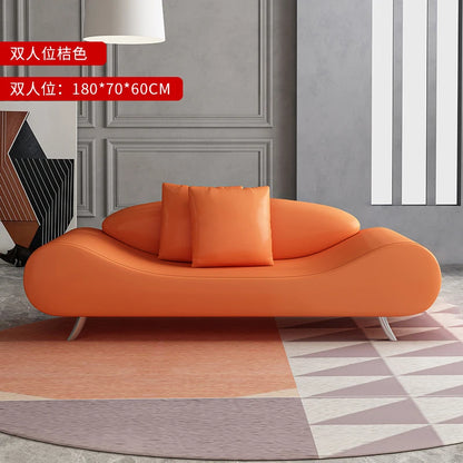 Bedroom sofa small apartment living room two people small orange modern simple beauty salon room personalized creative furniture
