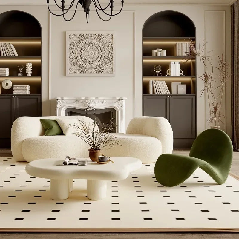 Cream wind sofa, new reception curved sofa in the living room
