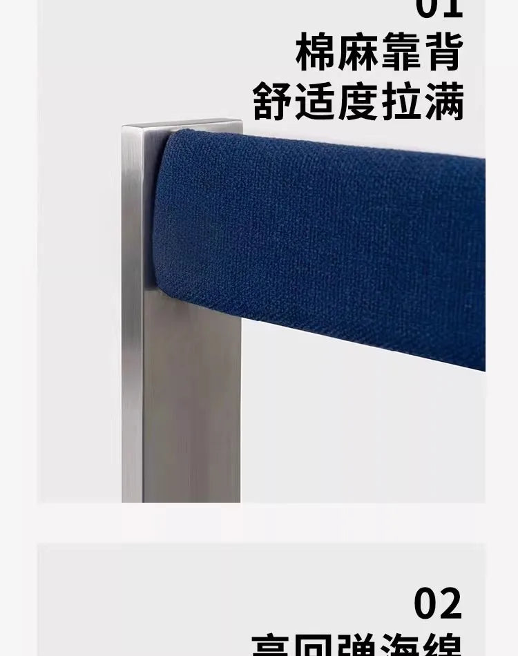 European Style Light luxury Retro Home Use Stainless Steel Dining Chair Advanced Design Living Room Bedroom Leisure Single Chair