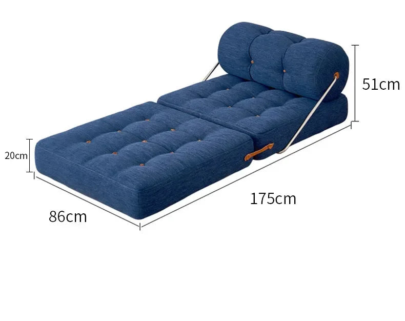 Convertible Folding Fabric Sofa Chair Bed with Reclining Backrest