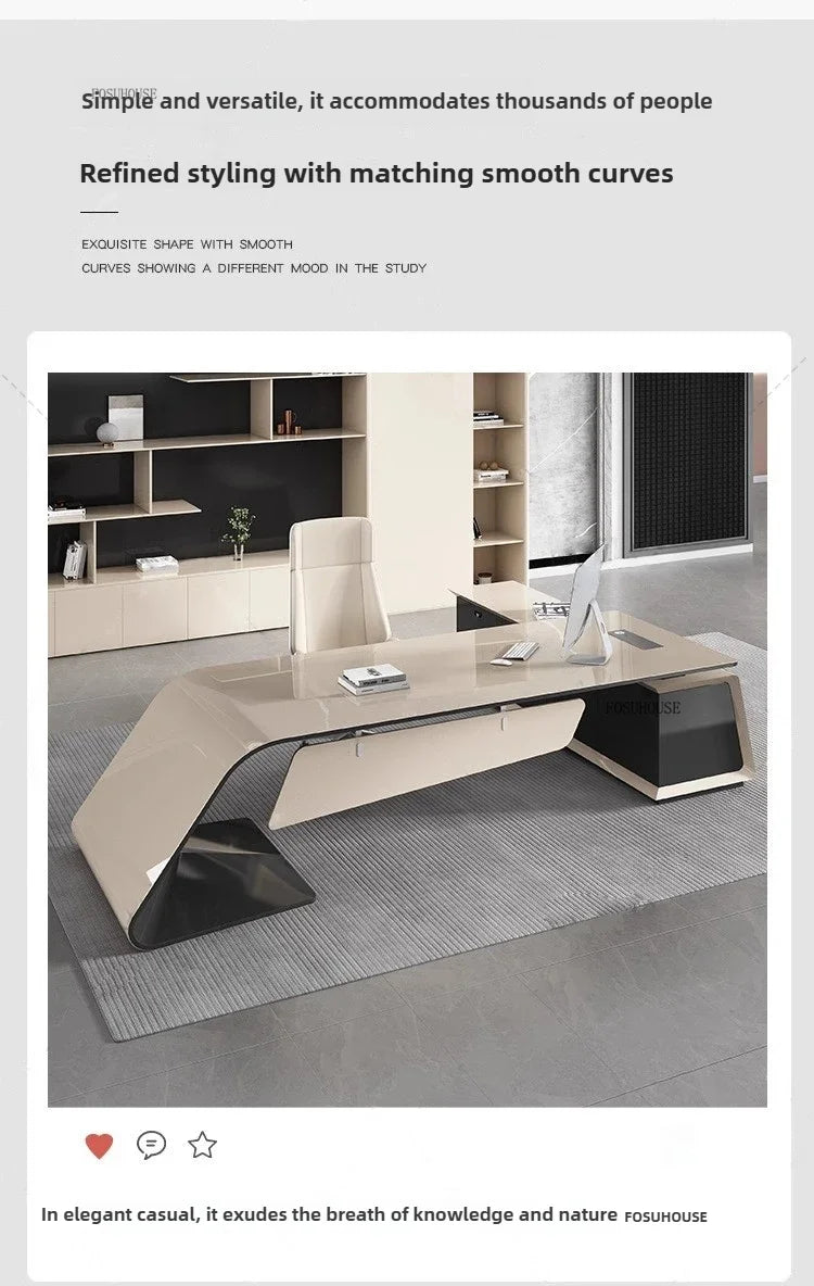 Minimalist Luxury Boss Office Desks Work Desk Corner Executive Table Home Study Desktop Computer Table for Office Furniture