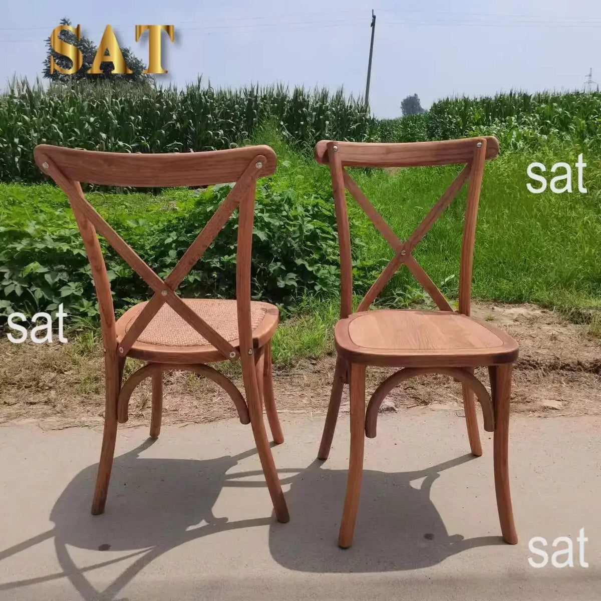 Outdoor Pine Wood Antique Color Folding Farm Dinning Table for Wedding