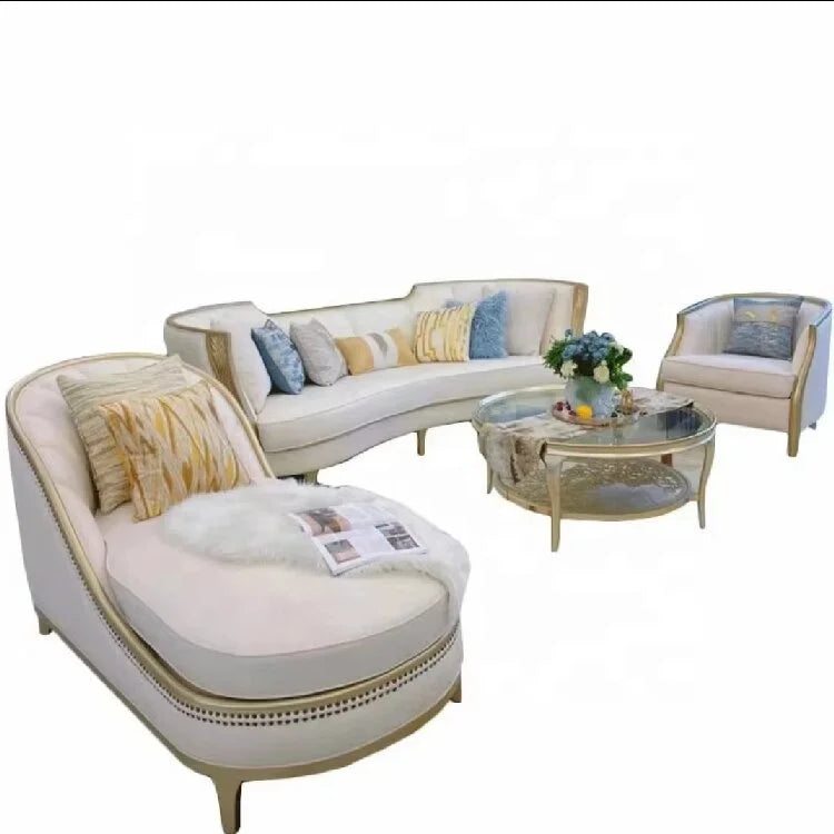 Hot Selling Luxury Modern Italian Wooden Frame Fabric Living Room Furniture Sofa Set