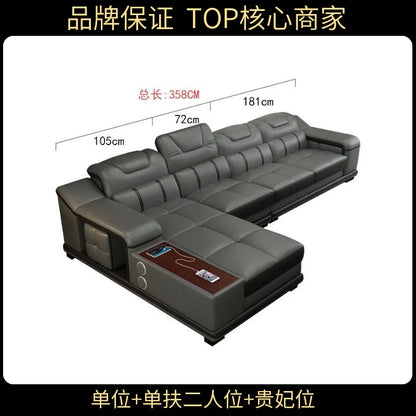 Genuine Leather Luxury Sofas Italian Minimalist Living Room Apartment Sofas Comfortable Straight Chaises De Salon Furnitures