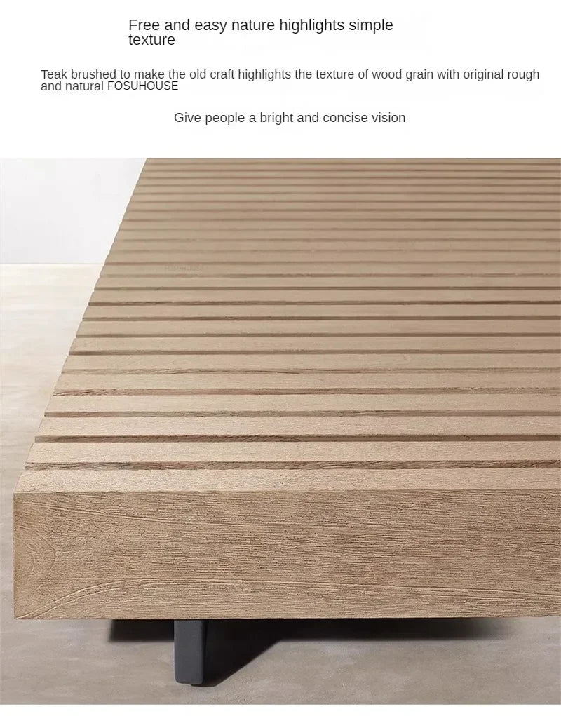 Nordic Solid Wood Villa Set Patio Outdoor Sofas Waterproof Sun Protection Balcony Leisure Recliner Light Luxury Garden Furniture