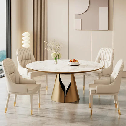 Modern Faux Dining Chairs Kitchen Metal Leather Nordic Home Dining Chairs Luxury European Chaises Salle Manger Furnitures