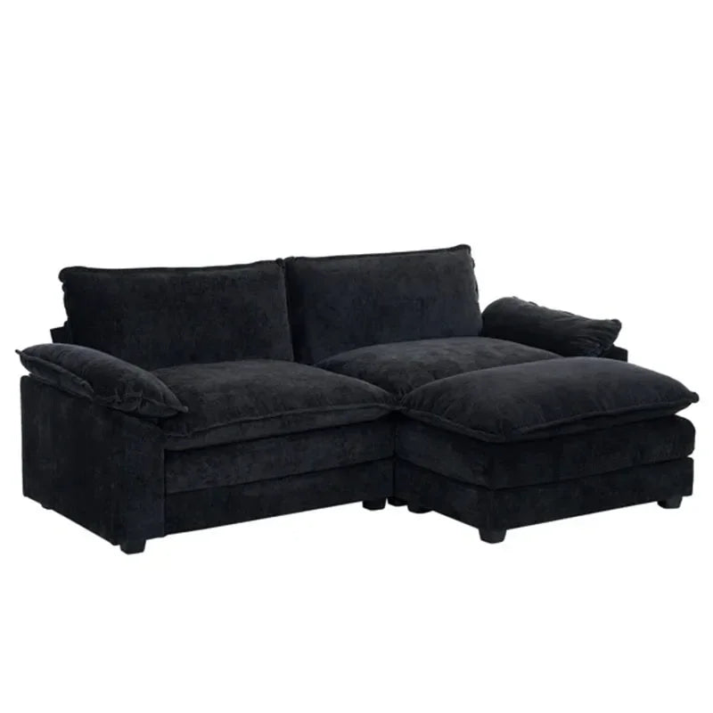 121 Inch Cloud Couch Comfortable Modular Sectional Sofa For Living Room Modern Linen 3-seat Convertible Loveseat Sofa Apartment
