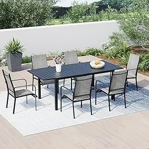 5/7/9-Piece All-Weather Rattan Patio Dining Set with 60