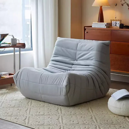 Single sofa living room bedroom lazy fabric leather leisure chair small apartment cream wind