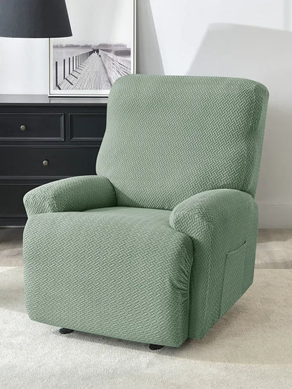 1/2/3 Seater Recliner Sofa Cover Jacquard Solid Color Stretch Couch Coushion Solid Color Sofa Slipcover for Living Room Home