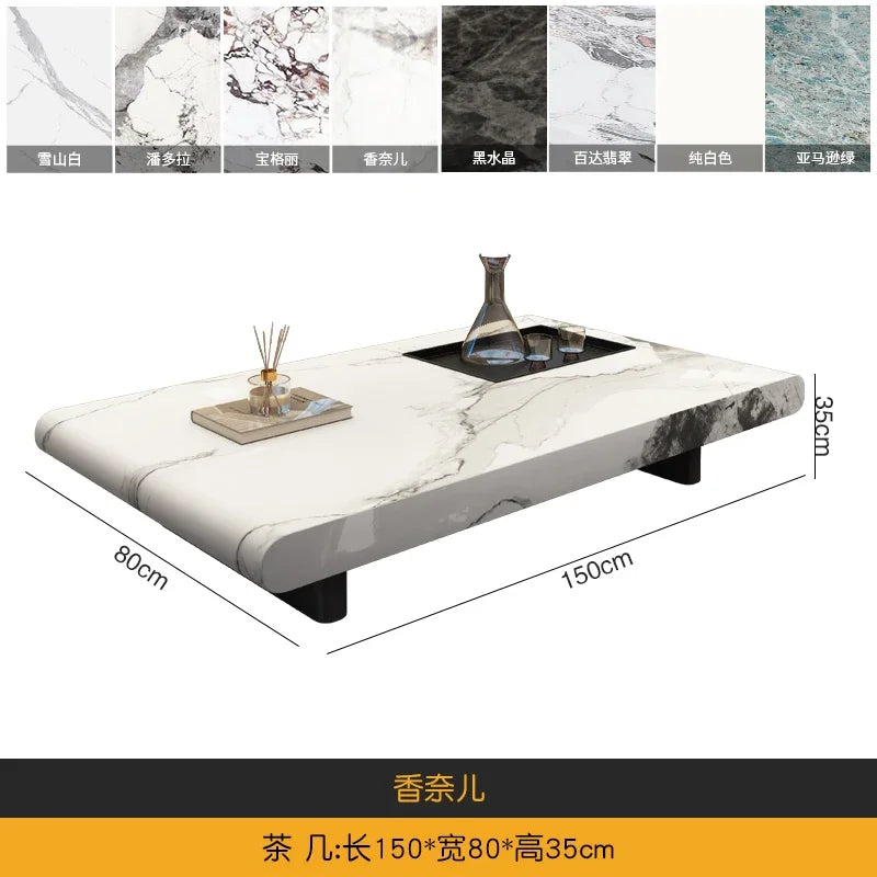 minimalist advanced sense modern simple living room household rectangular oval marble coffee table