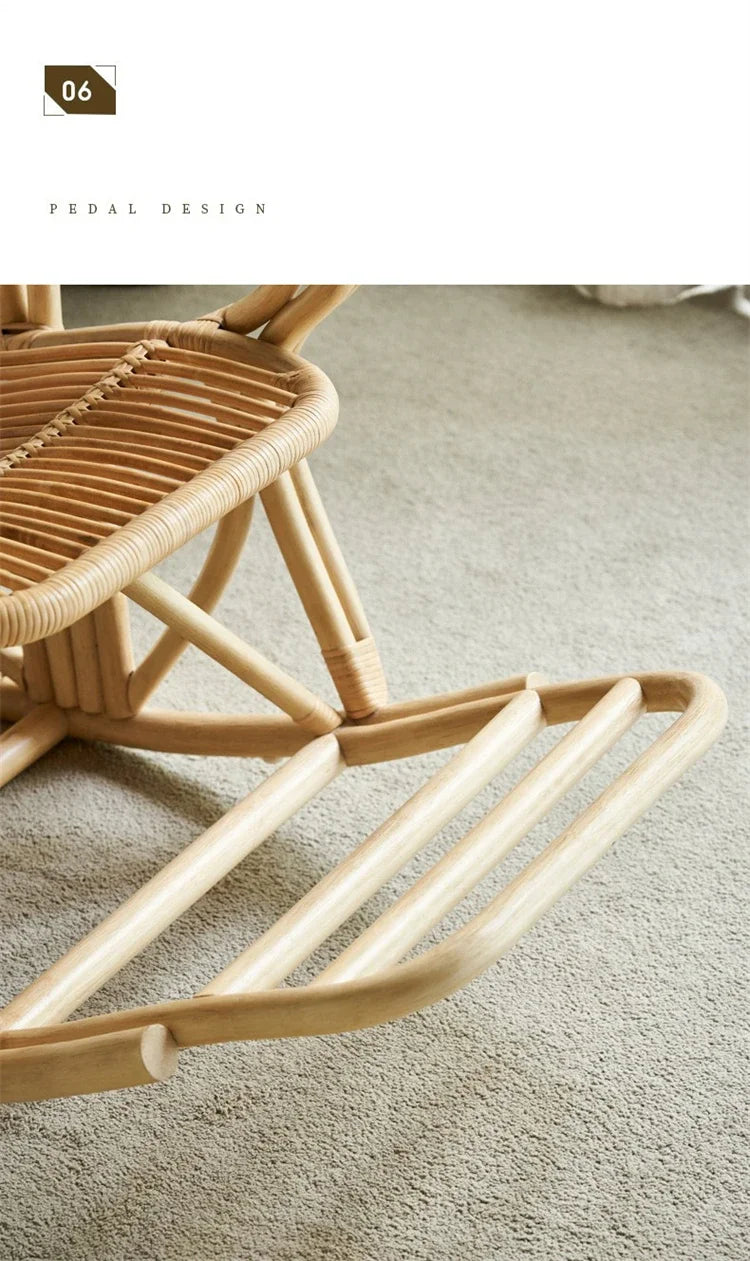 Outdoor Balcony Homestay Garden Single Rattan Chairs Living Room Leisure Rocking Chair Home Furniture Adult Lazy Recliner N M