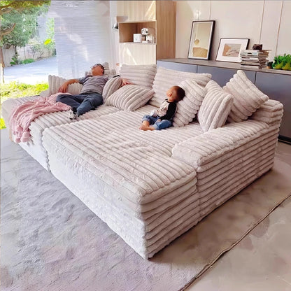 Corduroy Lazy Sofa Straight Row Sponge Fabric Armchair Recliner Compressed Vacuum Sofa Bed Lounge Living Room Bedroom Furniture