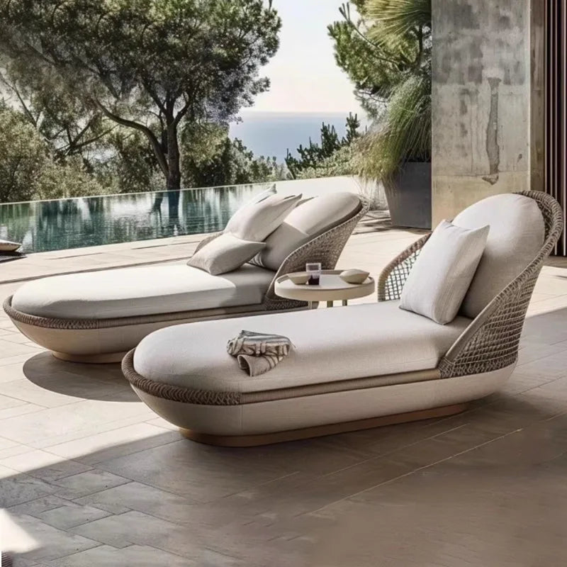 Cross-border hotel outdoor lounge chair beach chair sales department courtyard garden designer landscape sofa bed outdoor