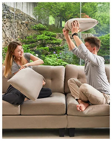 L Shaped Sofa 4 Seat Sofa with Chaise L-Shaped Couches Reversible Sectional Sofa (Dark Green, L Shaped Couch)