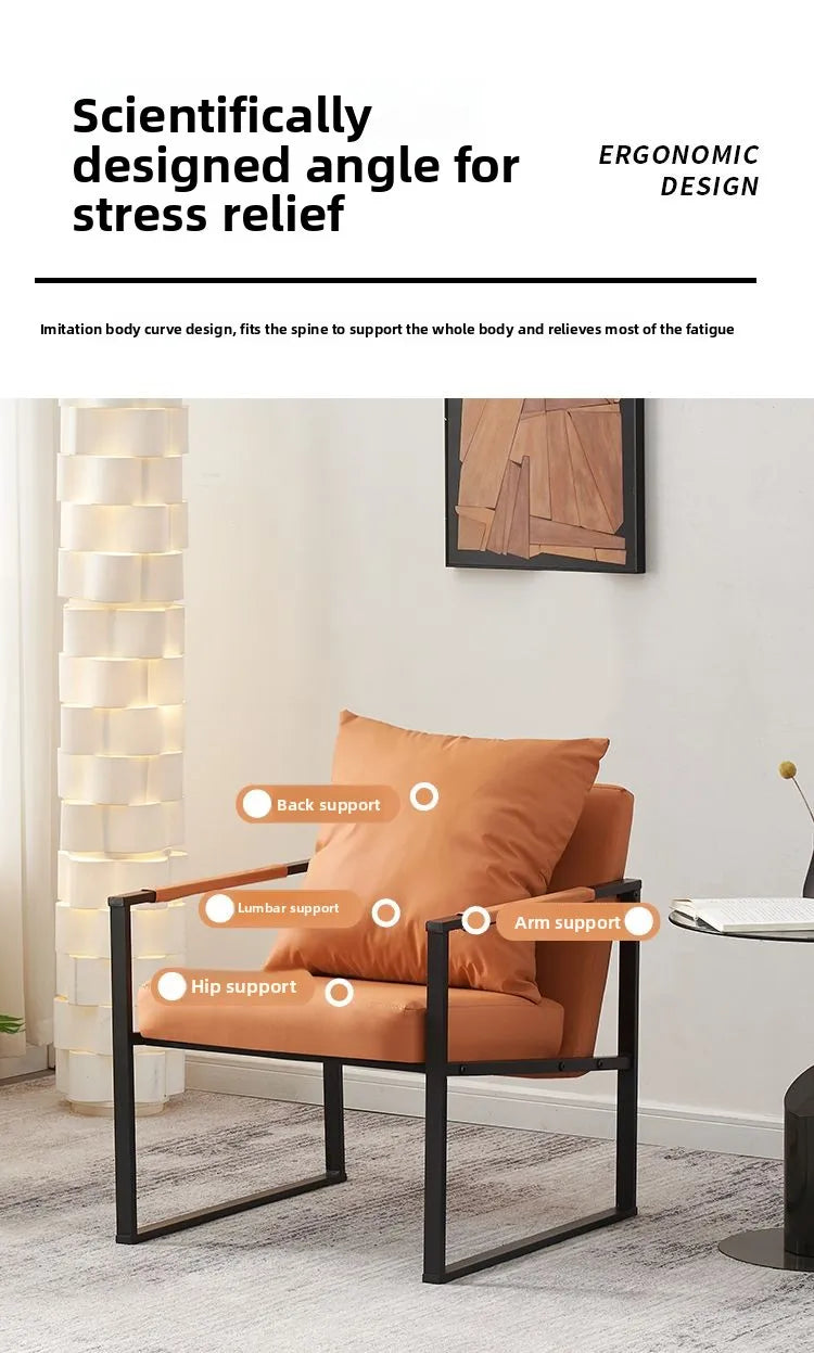 Modern Accent Chair Ergonomic Lounge Chair with Carbon Steel Frame Breathable Comfort for Living Room Bedroom Office Cafe