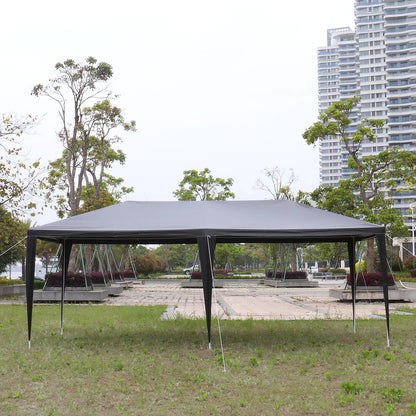 10 x 20 ft Outdoor Party Tent with 6 Removable Sidewalls Waterproof Canopy Patio Wedding Gazebo Heavy Duty Iron Frame Black