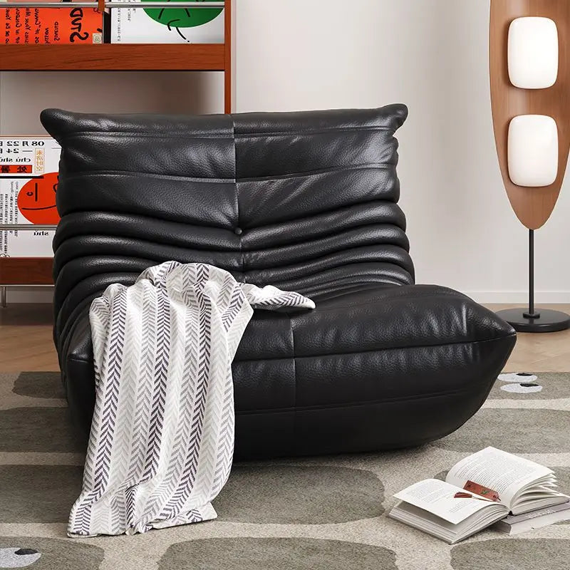 Caterpillar leather sofa togo lazy sofa can lie down and sleep modern light luxury single recliner living room sofa