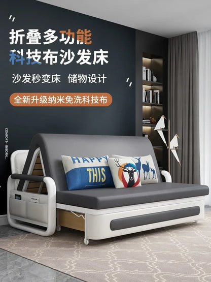Sofa bed dual-purpose foldable single multi-functional storage small apartment living room double