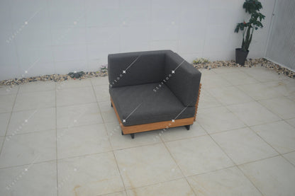 European Contemporary Teak Sofa Set Outdoor Furniture for Living Room Courtyard Hotel Villa Bedroom Park