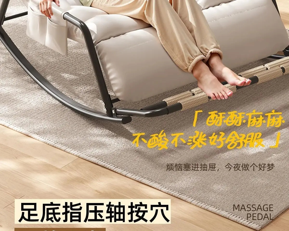 Recliner Rocking Chair Sitting and Sleeping Dual-purpose Double Lunch Break Chair Balcony Home Leisure Lazy Sofa Chair Ergonomic