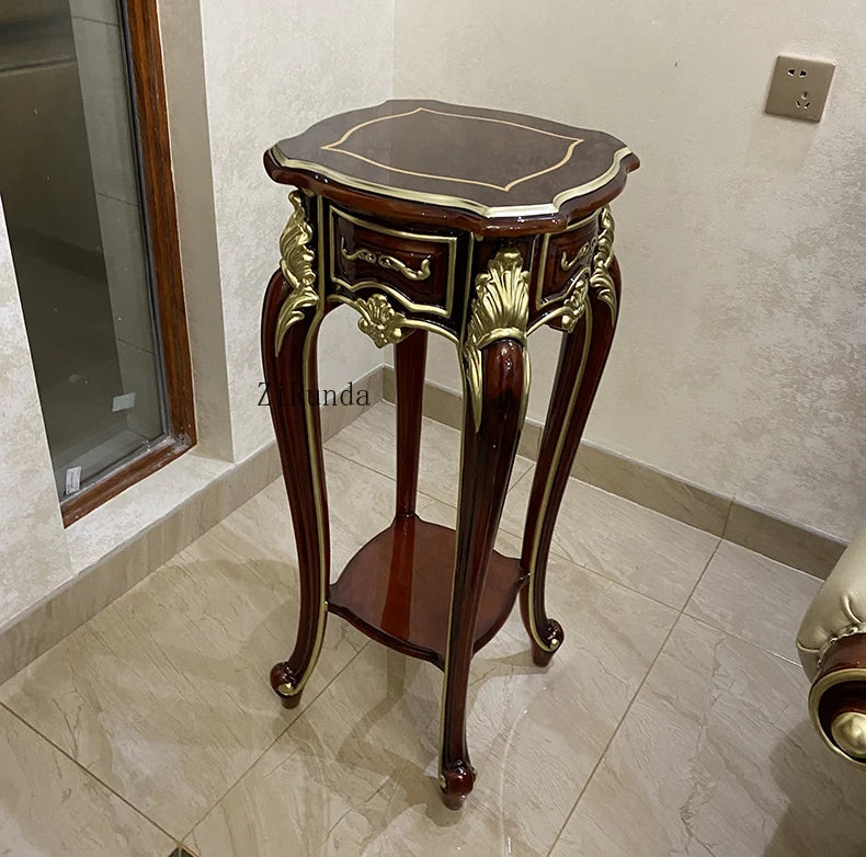 Solid wood flower stand, living room coffee table, piano paint rack, high-end furniture