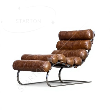 Italian Genuine Leather Recliner Chair Minimalist Living Room Furniture for Home Hotel