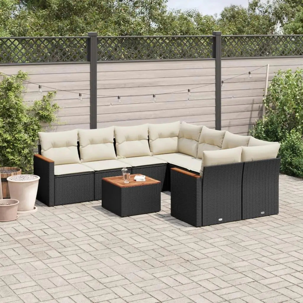 Stylish Black Outdoor Garden Sofa Set Durable Patio Furniture for Relaxing and Entertaining