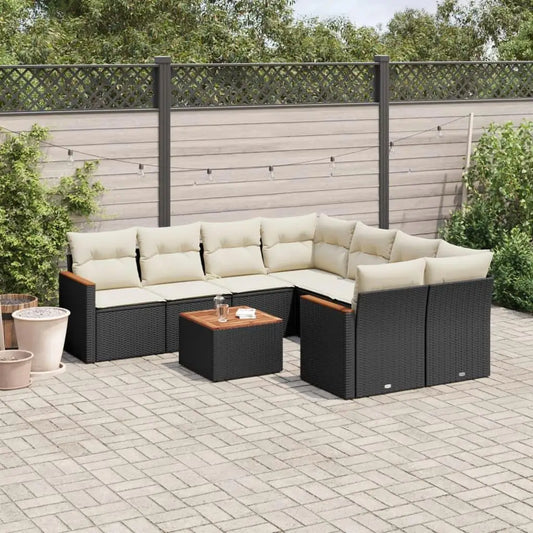 Stylish Black Outdoor Garden Sofa Set Durable Patio Furniture for Relaxing and Entertaining