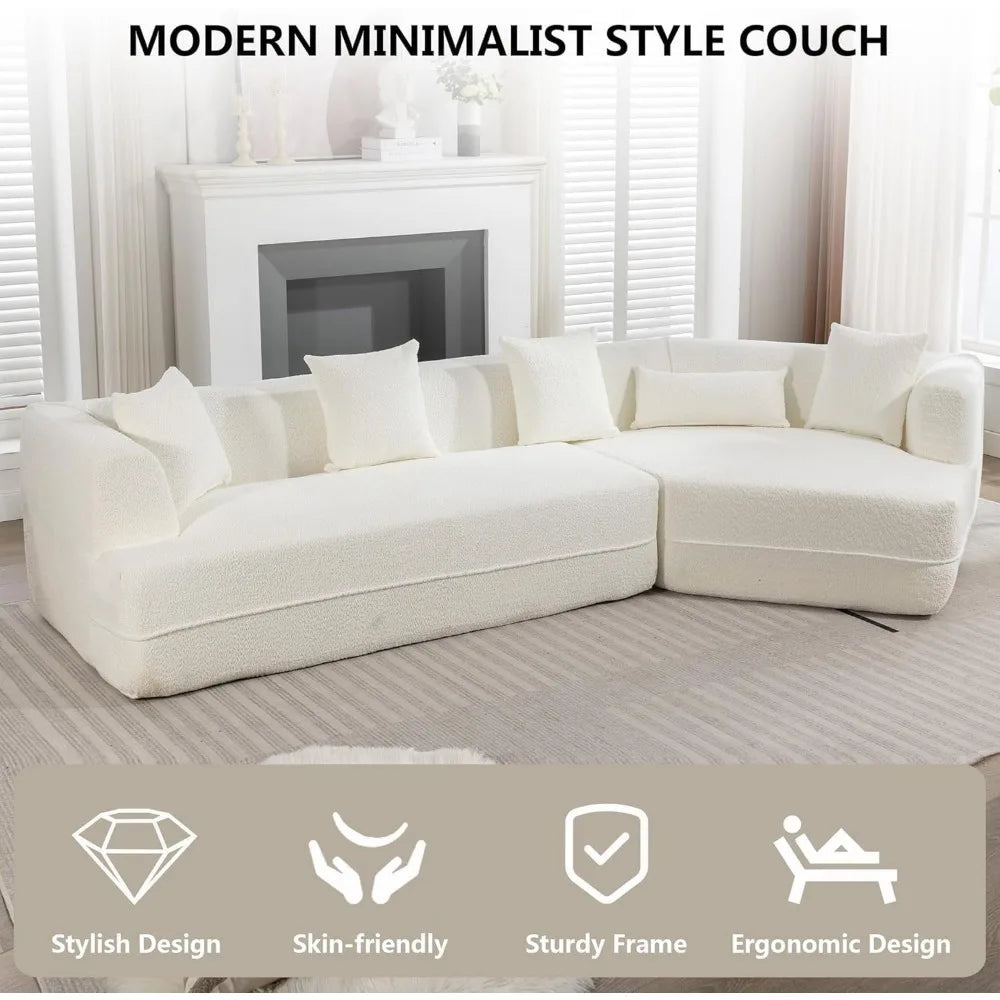Modular Sectional Sofa in Cloud Comfy Style, Deep Seating, No Assembly Required, Living Room Furniture for Comfortable Relaxatio