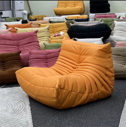Lazy sofa, togo caterpillar sofa, light luxury, simple Internet celebrity creative chair, suede freehand space recliner