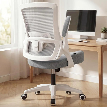 Office Desk Gaming Chair Computer High Back Mesh Seat with Rolling Wheels Ergonomic Adjustable Comfy Flip-up Armrests Lumbar Sup