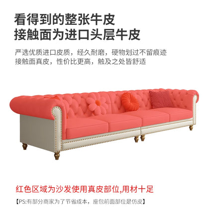 Designer Genuine Leather Sofas Fancy Living Room Lounge Floor Sofa Loveseat Modern Canape Salon De Luxe Apartment Furniture