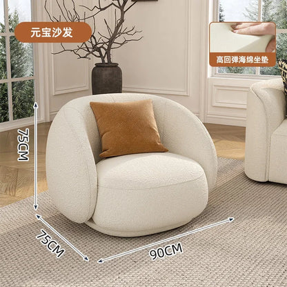 Modern Relaxing Curved Reception Cream Aesthetics Simple Living Room Sofa Minimalist Rest Light Luxury Muebles Home Furniture