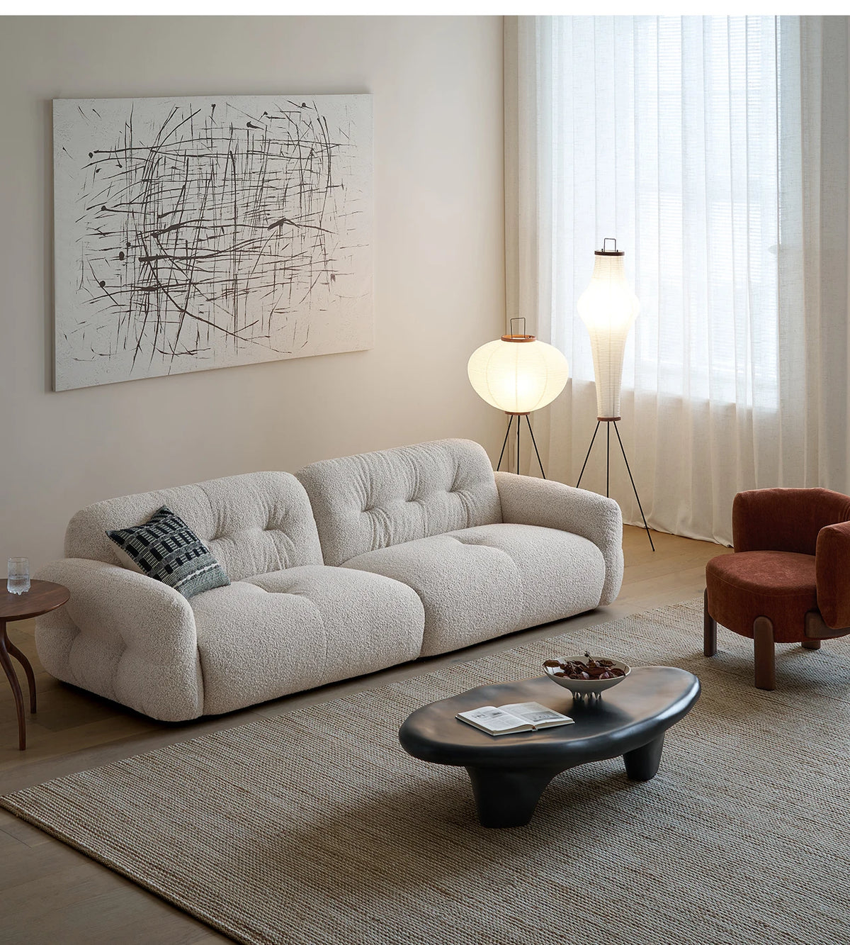French Cream Style Sofa Modern Simple Living Room Comfortable Trendy Sofas Romantic High Quality Luxury Divano Home Furniture