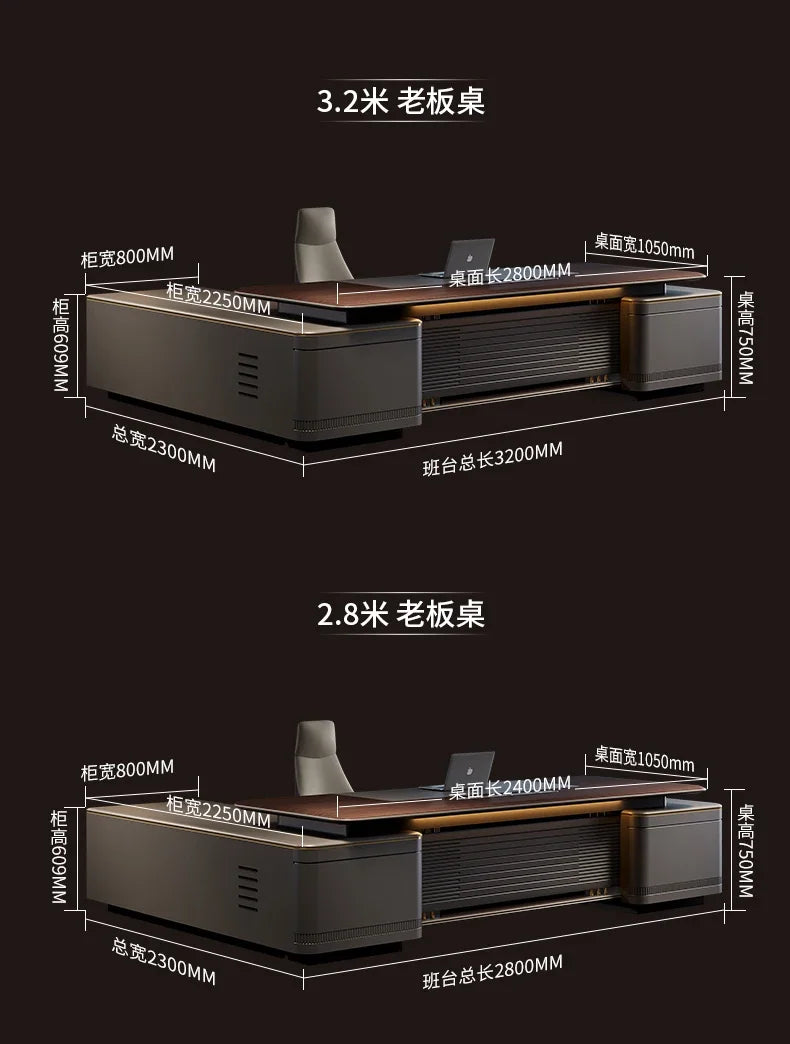 Filing Cabinet Luxury Large Computer Tables Modern Minimalist Executive Manager President Table Office Combination Furniture