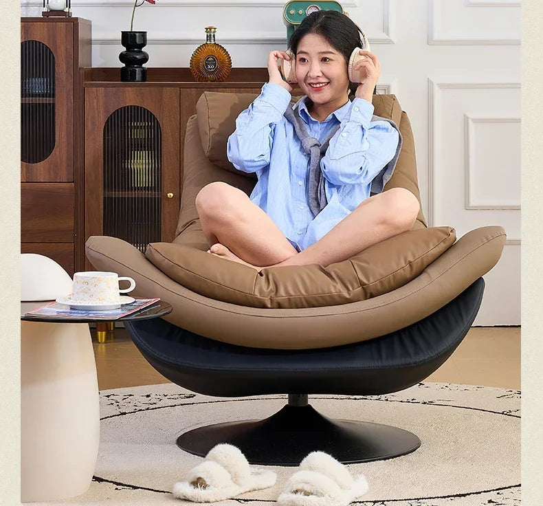 AASingle Sofa Rotating Chair Balcony Living Room Leisure Chair Light Luxury