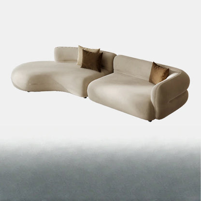 Sofa light luxury matte cloth curved sofa, large and small apartment simple fabric sofa