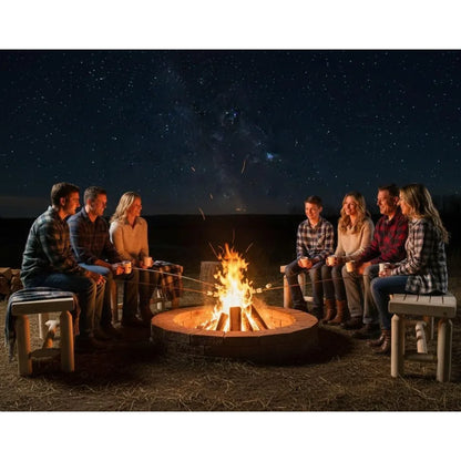 Outdoor Wooden Curched Backless Porch Bench Rustic Cedar Fir Log Fire Pit Bench for Patio Garden Deck Backyard 2 Packs