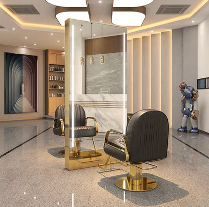HJ Barber Shop Mirror Quick Cut Special Mirror Hair Salon Internet celebrity hair salon Full Lamp Mirror