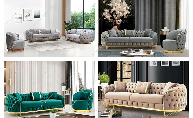 Best Manufacturer Nordic New Design Style Trend Couches Set Luxury Chesterfield Fabric Reclining Home Furniture Living Room Sofa