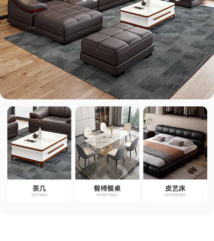 Floor Designer Living Room Sofas Couch Leather Nordic Minimalist Sofas Relaxing Room Decor Sillon Cama Lounge Suite Furniture