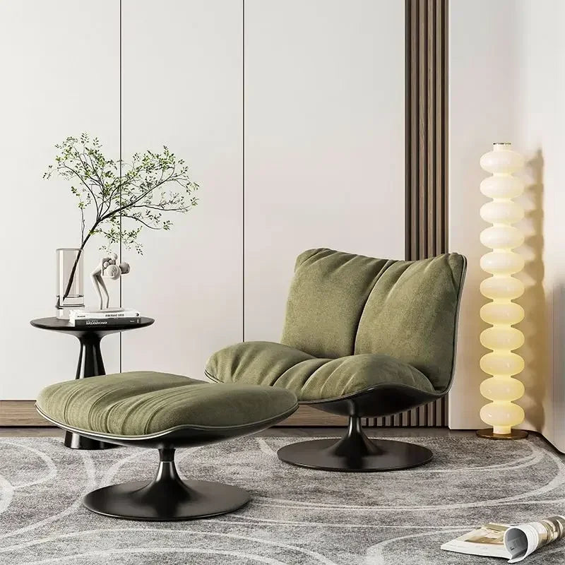 Suede single lounge chair living room bedroom designer minimalist swivel  modern light luxury lazy sofa
