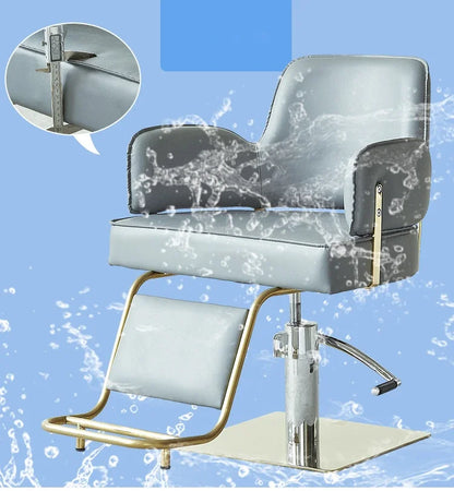 Simple Stainless Steel Barber Chairs Professional Salon Furniture Beauty Salon Chair Home Liftable Rotating Hairdressing Chair