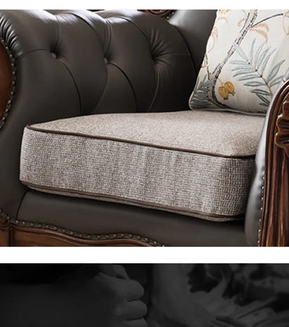 solid wood sofa simple European living room retro combination light luxury neoclassical sofa small apartment