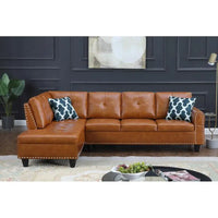 2-Piece Faux Leather Sectional Sofa - Stylish and Comfortable Living Room Furniture Set