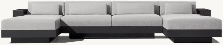 Customized Aluminum Outdoor Garden Sofa Set Popular For Hotels Courtyards Villas Living Rooms Including Sofa Table