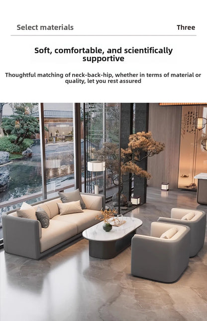 Nordic, light luxury, leisure, hotel, lobby, reception, sofa, combination
