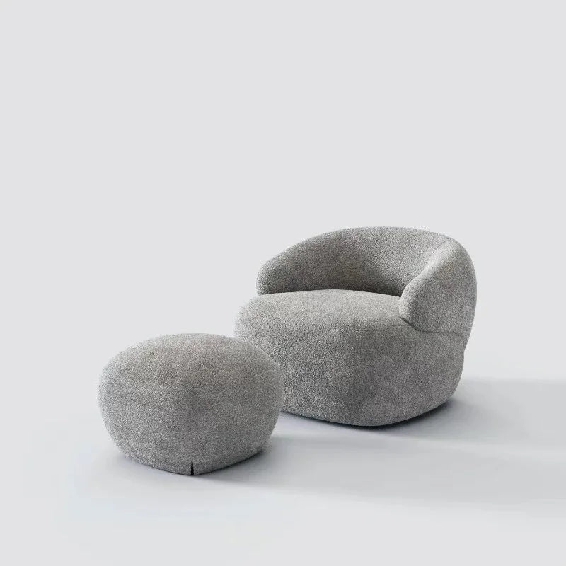 Italian light luxury fabric rotating leisure chair balcony single Nordic modern minimalist designer living room sofa