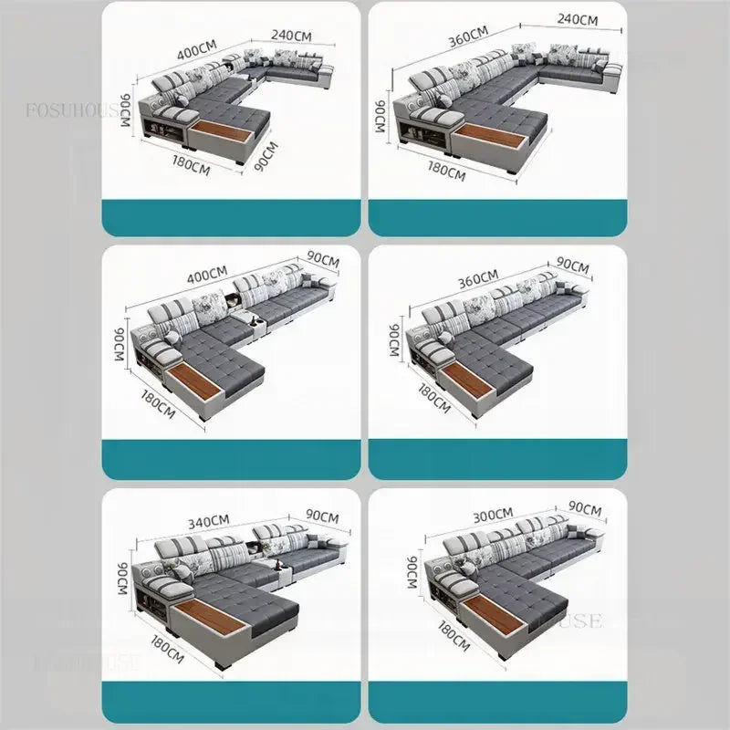 Luxury Technology Cloth Sofa Living Room Furniture Modern Cloakroom Bedroom Sofa Combination Nordic Apartment Sofa Set